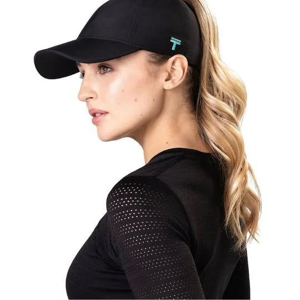 NEW Top Knot Women's Fitted Baseball Hat Magnetic Ponytail Opening Sz M/L